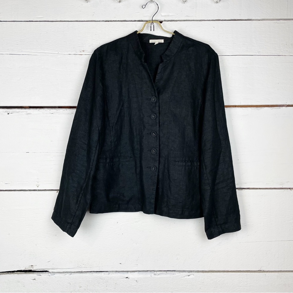 Eileen Fisher 100% Linen Jacket – Black (Size M) - Picture 3 of 7
